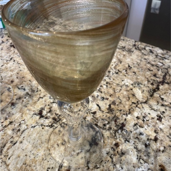 v i n t a g e ::
 gold dust swirl glasses - Picture 3 of 6